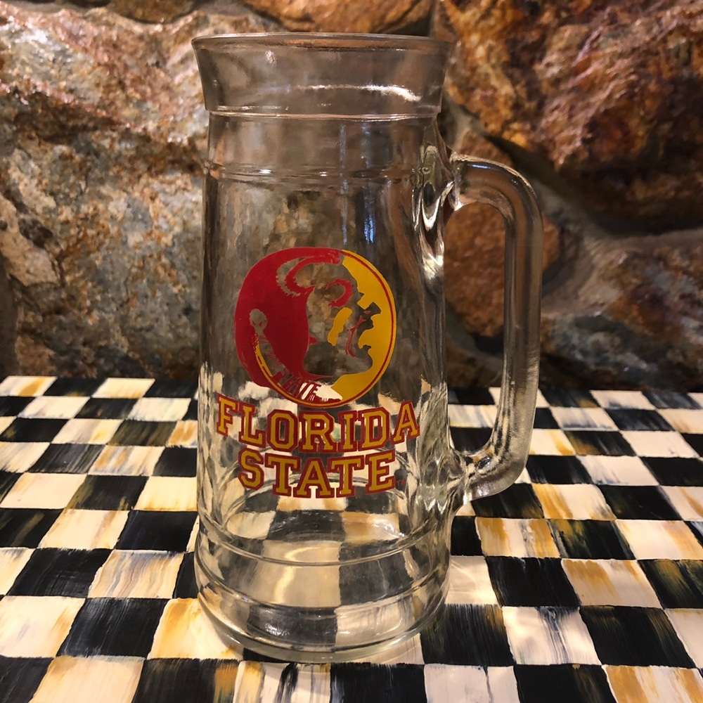 FSU Seminoles Vintage 7” Tall Glass Mug 🍺